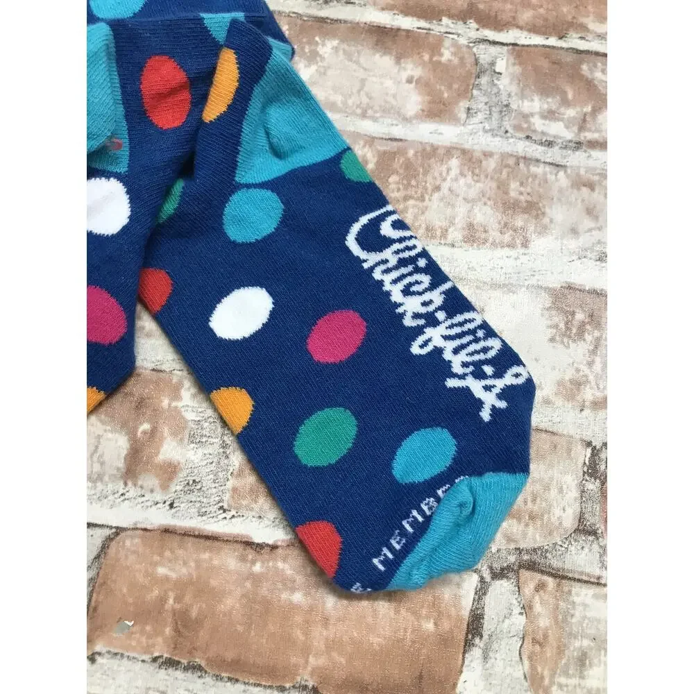 NWT Chick-Fil-A Polka Dot Socks Custom MADE BY SOCK CLUB OS USA Made Rare COTTON